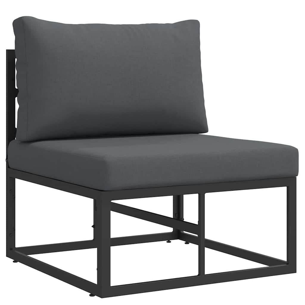 Buitenmeubelsets met kussen met kussen 3 pcs Zwart en Anthraciet