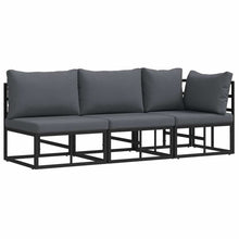 Buitenmeubelsets met kussen met kussen 3 pcs Zwart en Anthraciet