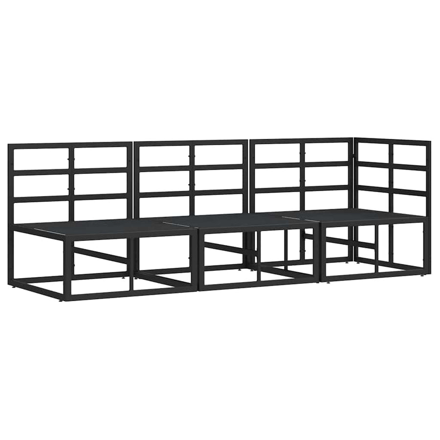 Buitenmeubelsets met kussen met kussen 3 pcs Zwart en Anthraciet