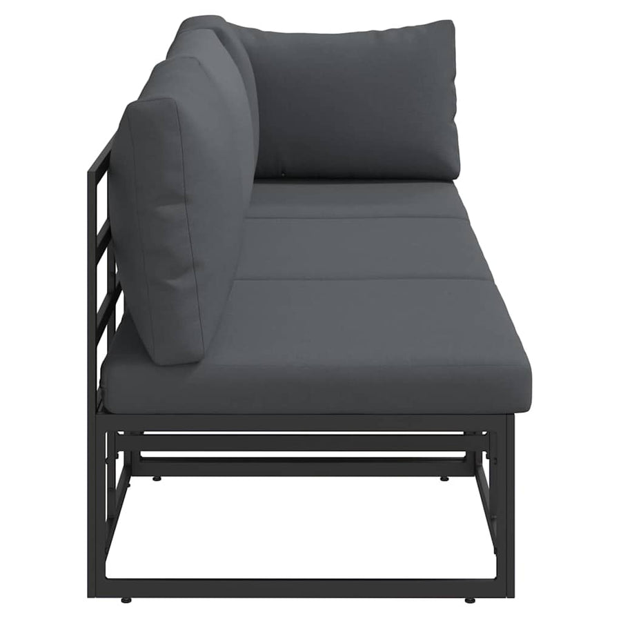 Buitenmeubelsets met kussen met kussen 3 pcs Zwart en Anthraciet