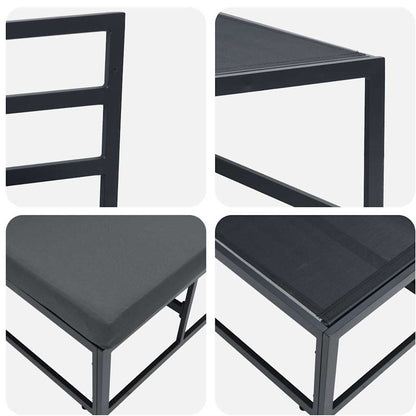 Buitenmeubelsets met kussen met kussen 2 pcs Zwart en Anthraciet