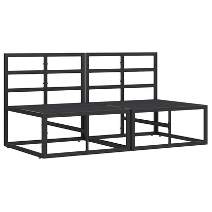 Buitenmeubelsets met kussen met kussen 2 pcs Zwart en Anthraciet