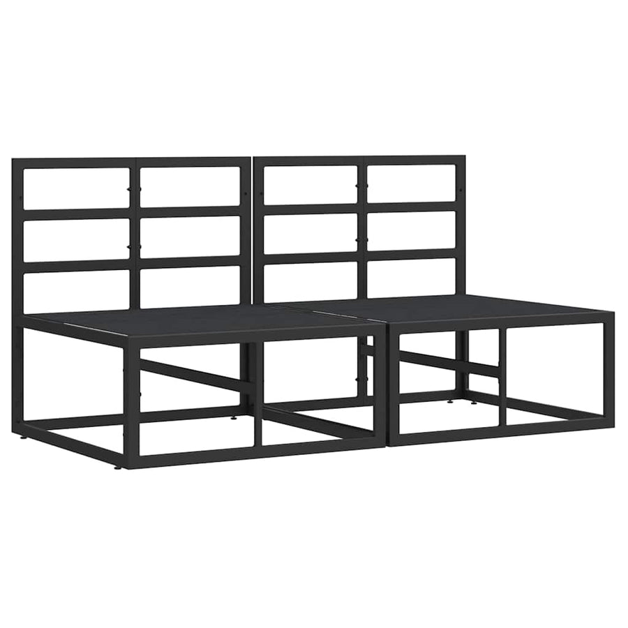 Buitenmeubelsets met kussen met kussen 2 pcs Zwart en Anthraciet