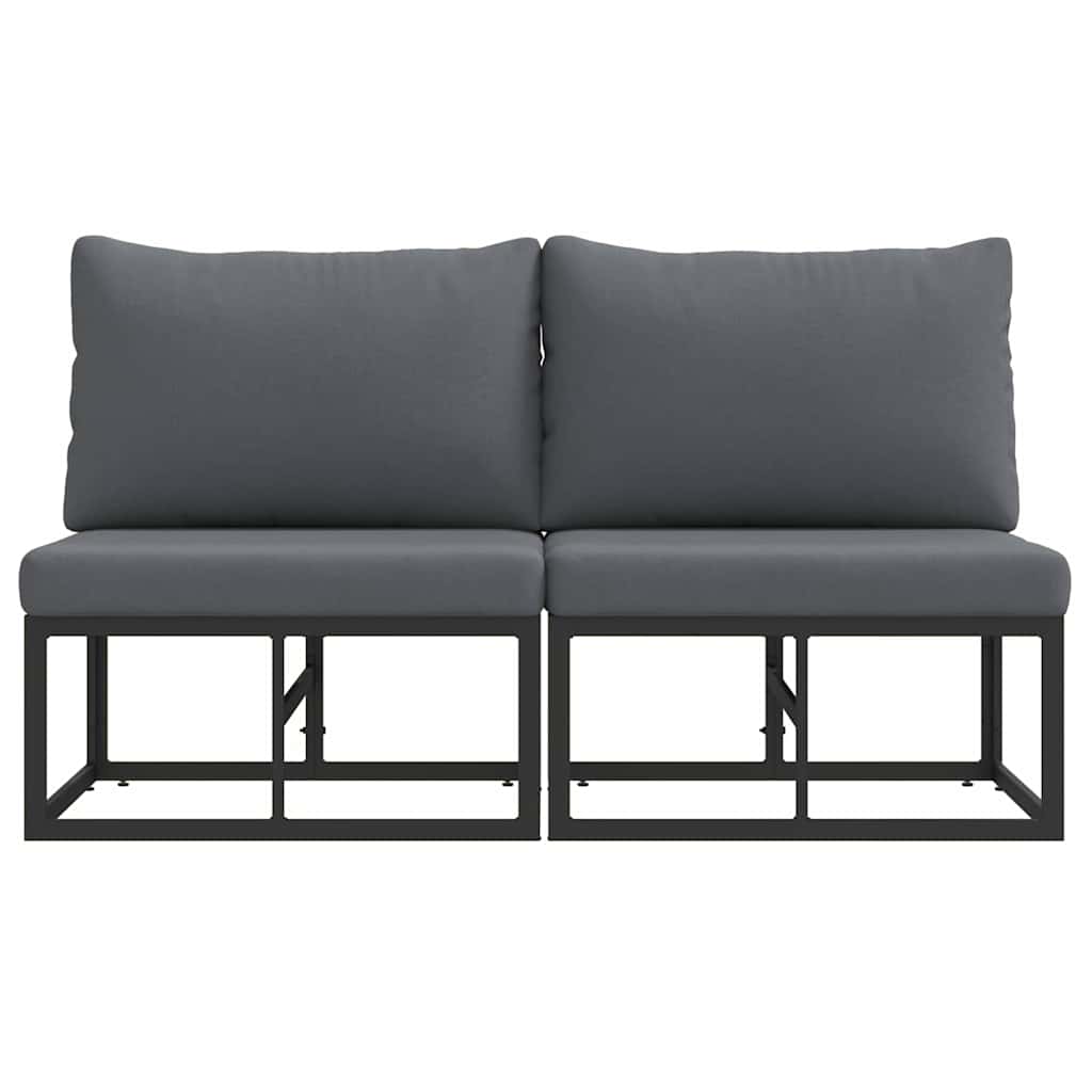 Buitenmeubelsets met kussen met kussen 2 pcs Zwart en Anthraciet