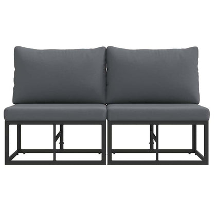 Buitenmeubelsets met kussen met kussen 2 pcs Zwart en Anthraciet