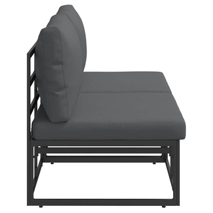 Buitenmeubelsets met kussen met kussen 2 pcs Zwart en Anthraciet