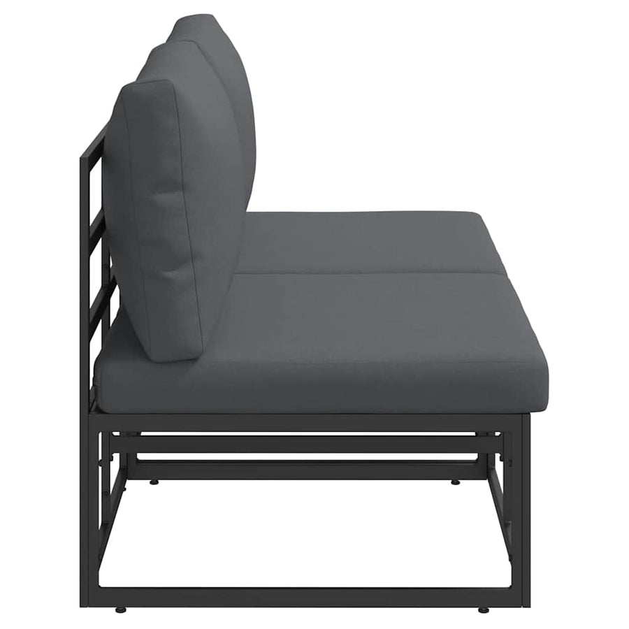 Buitenmeubelsets met kussen met kussen 2 pcs Zwart en Anthraciet