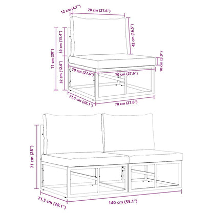 Buitenmeubelsets met kussen met kussen 2 pcs Zwart en Anthraciet