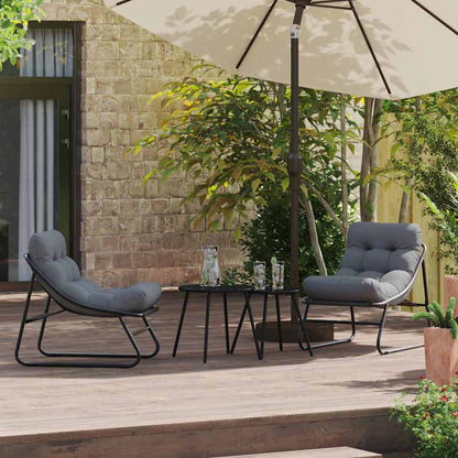 Tuinmeubelen 2 pcs Zwart 60,5 x 81 x 71 cm Gepoedercoat staal