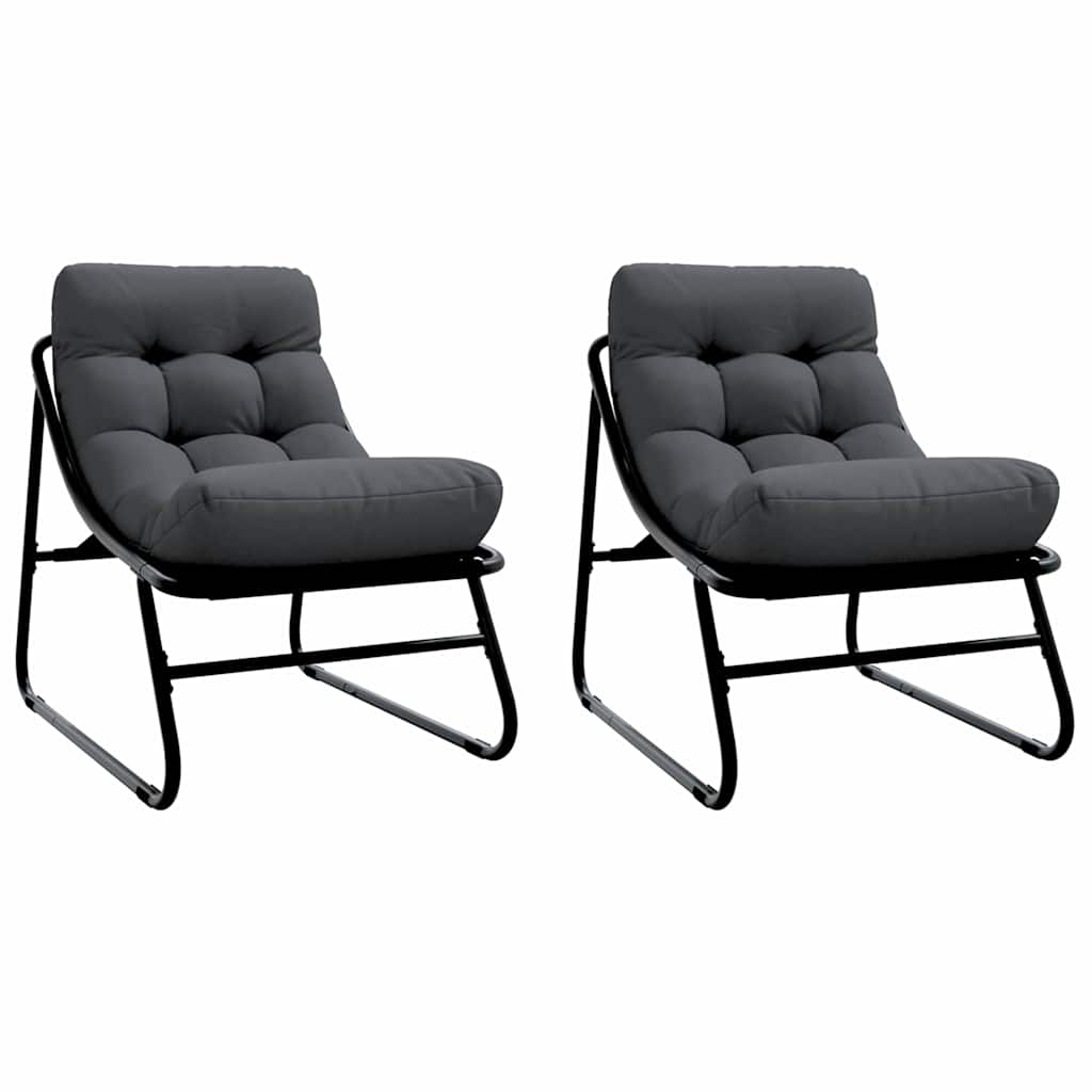 Tuinmeubelen 2 pcs Zwart 60,5 x 81 x 71 cm Gepoedercoat staal