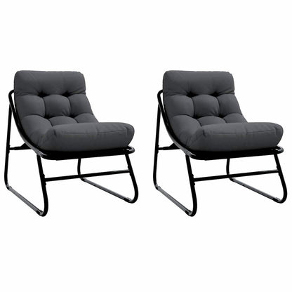 Tuinmeubelen 2 pcs Zwart 60,5 x 81 x 71 cm Gepoedercoat staal