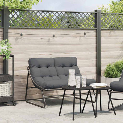 Tuinmeubelen met kussen Zwart 110 x 80 x 71 cm Metaal