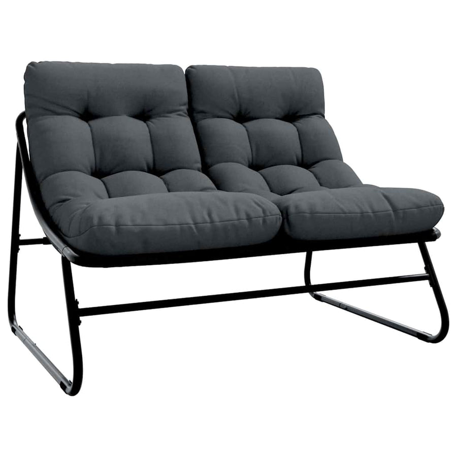 Tuinmeubelen met kussen Zwart 110 x 80 x 71 cm Metaal