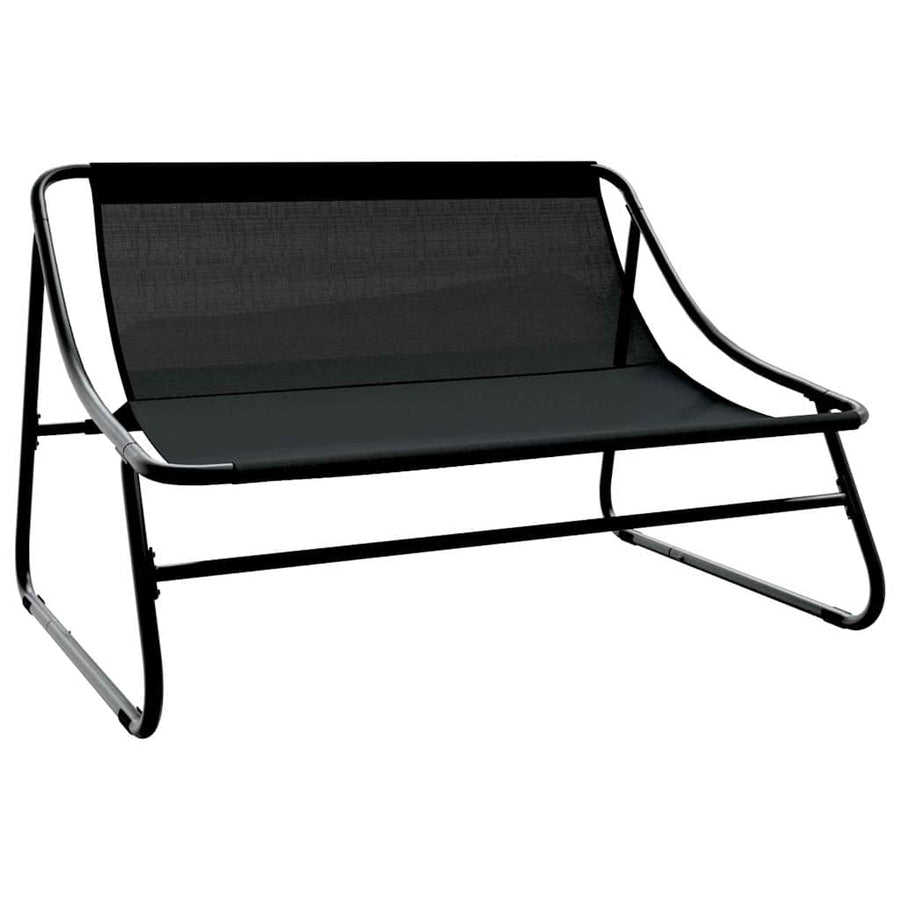 Tuinmeubelen met kussen Zwart 110 x 80 x 71 cm Metaal