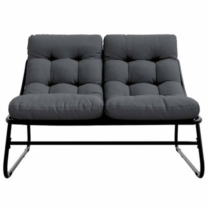 Tuinmeubelen met kussen Zwart 110 x 80 x 71 cm Metaal