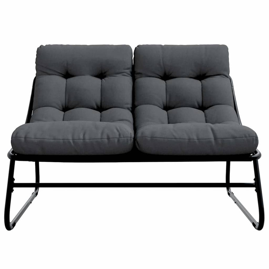 Tuinmeubelen met kussen Zwart 110 x 80 x 71 cm Metaal