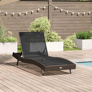 Ligstoel poly rattan 197x70x82 cm verstelbaar bruin