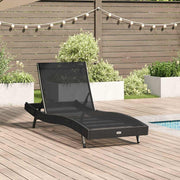Ligstoel poly rattan 197x70x82 cm zwart