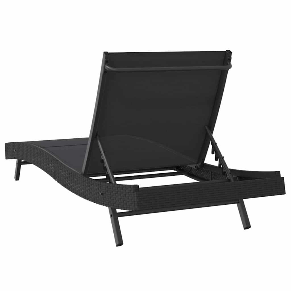 Ligstoel 197 X 70 X 82 Cm Poly Rattan Zwart