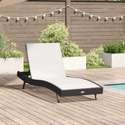 Ligstoel poly rattan 197x70x82 cm zwart wit