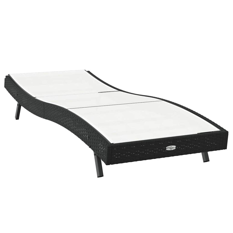 Ligstoel Zwart En Wit 197 X 70 X 82 Cm Poly Rattan Zwart/wit