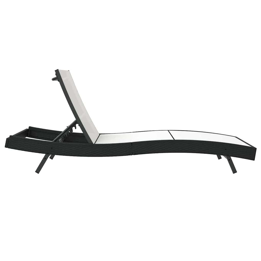 Ligstoel Zwart En Wit 197 X 70 X 82 Cm Poly Rattan Zwart/wit