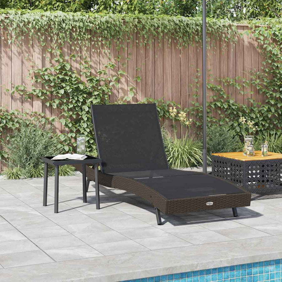 Ligstoel met kussen -persoon 2 pcs Bruin 40 x 40 x 40.5 cm Poly riet