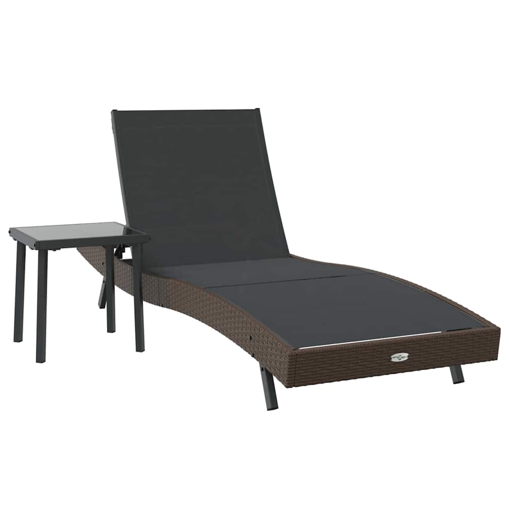Ligstoel met kussen -persoon 2 pcs Bruin 40 x 40 x 40.5 cm Poly riet