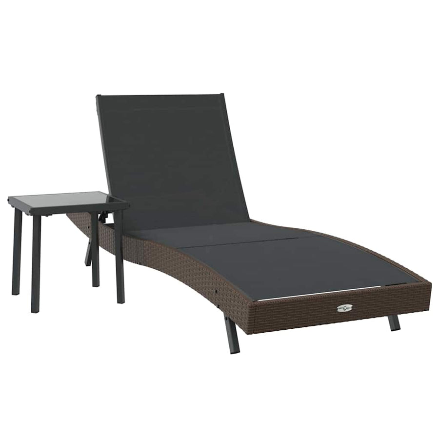 Ligstoel met kussen -persoon 2 pcs Bruin 40 x 40 x 40.5 cm Poly riet