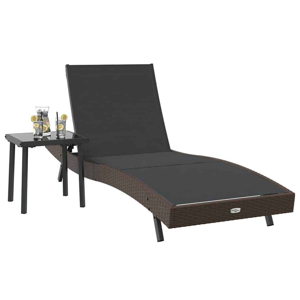 Ligstoel met kussen -persoon 2 pcs Bruin 40 x 40 x 40.5 cm Poly riet