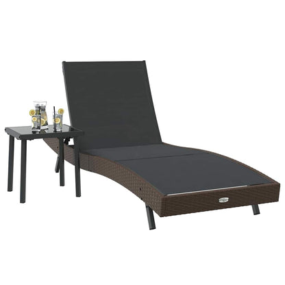 Ligstoel met kussen -persoon 2 pcs Bruin 40 x 40 x 40.5 cm Poly riet