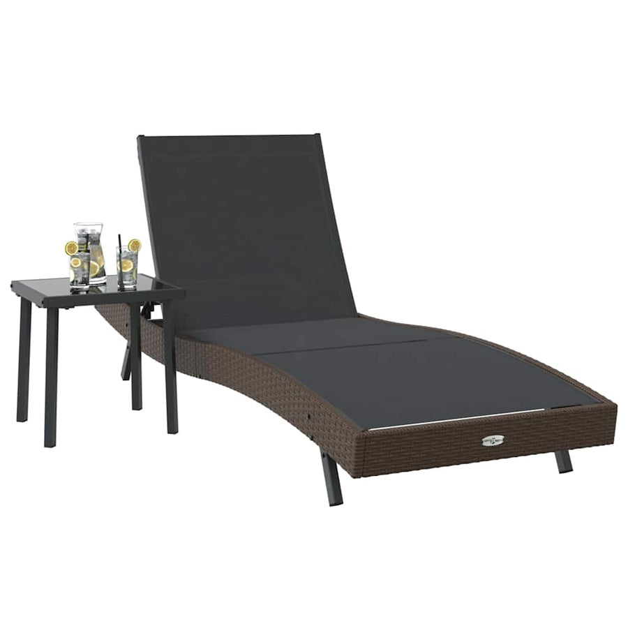 Ligstoel met kussen -persoon 2 pcs Bruin 40 x 40 x 40.5 cm Poly riet