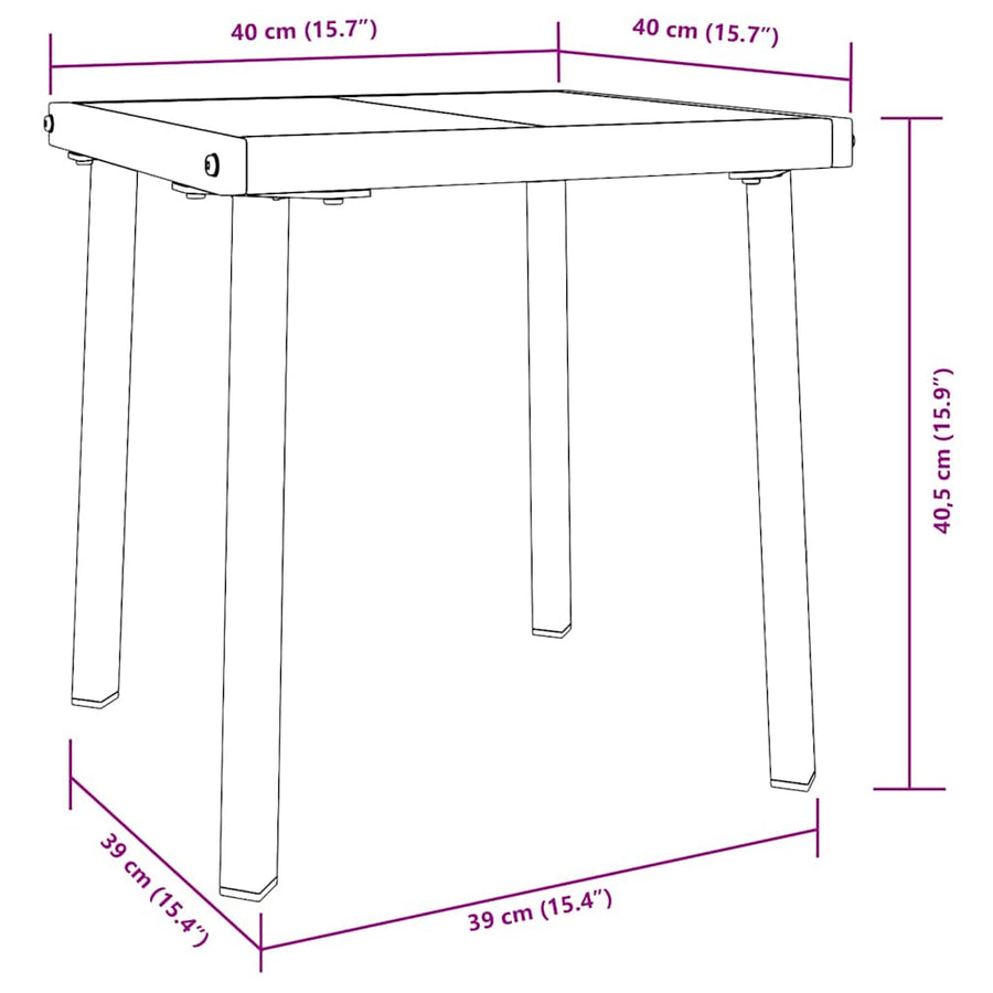 Ligstoel met kussen -persoon 2 pcs Bruin 40 x 40 x 40.5 cm Poly riet