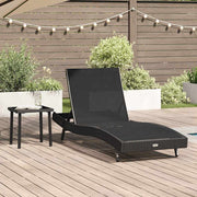 Ligstoel 2 stuks zwart polyrattan