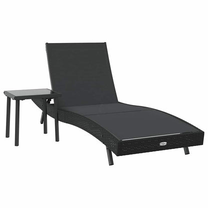Ligstoel met kussen -persoon 2 pcs Zwart 40 x 40 x 40.5 cm Poly riet