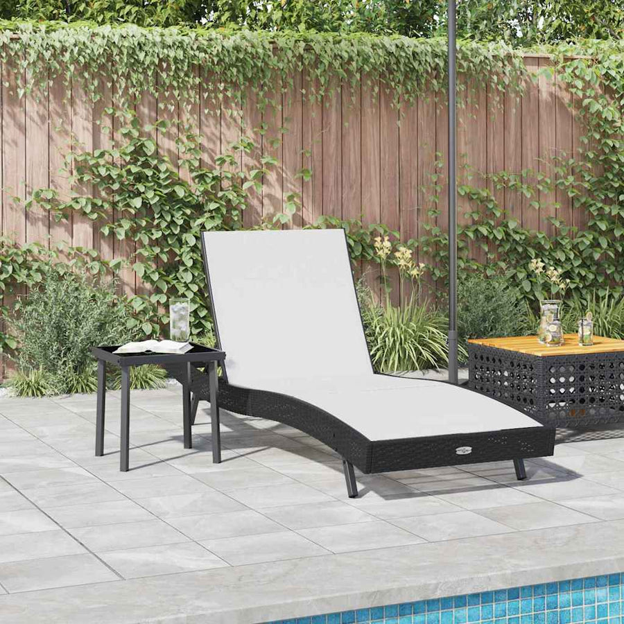 Ligstoel met kussen -persoon 2 pcs Zwart 40 x 40 x 40.5 cm Poly riet