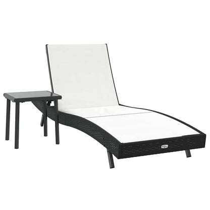 Ligstoel met kussen -persoon 2 pcs Zwart 40 x 40 x 40.5 cm Poly riet
