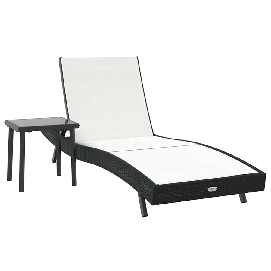 Ligstoel met kussen -persoon 2 pcs Zwart 40 x 40 x 40.5 cm Poly riet