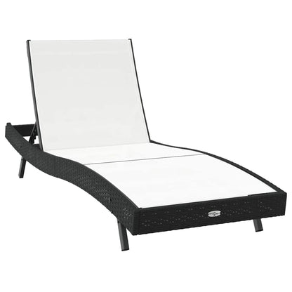 Ligstoel met kussen -persoon 2 pcs Zwart 40 x 40 x 40.5 cm Poly riet