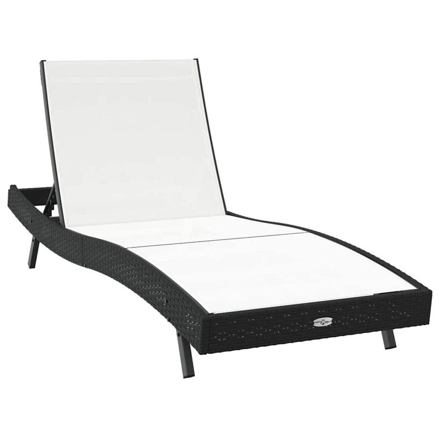 Ligstoel met kussen -persoon 2 pcs Zwart 40 x 40 x 40.5 cm Poly riet