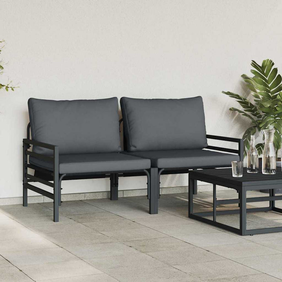Buitenmeubelsets met kussen met kussen 2 pcs Antraciet