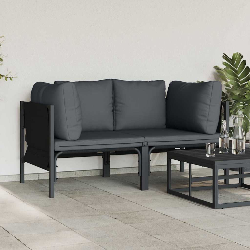 Buitenmeubelsets met kussen met kussen 2 pcs Antraciet