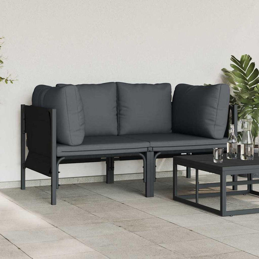 Buitenmeubelsets met kussen met kussen 2 pcs Antraciet