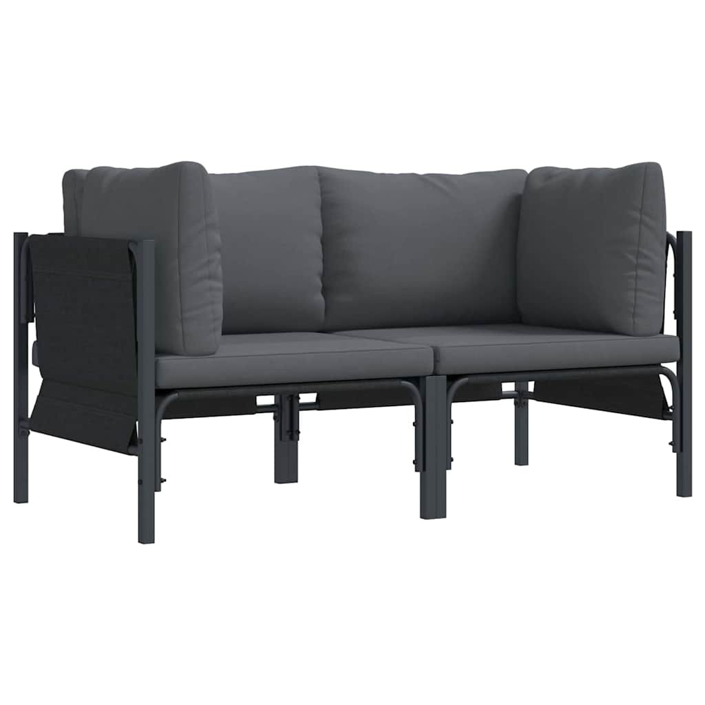Buitenmeubelsets met kussen met kussen 2 pcs Antraciet