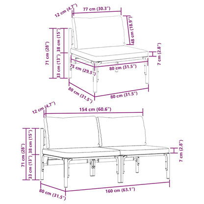 Buitenmeubelsets met kussen met kussen 2 pcs Antraciet