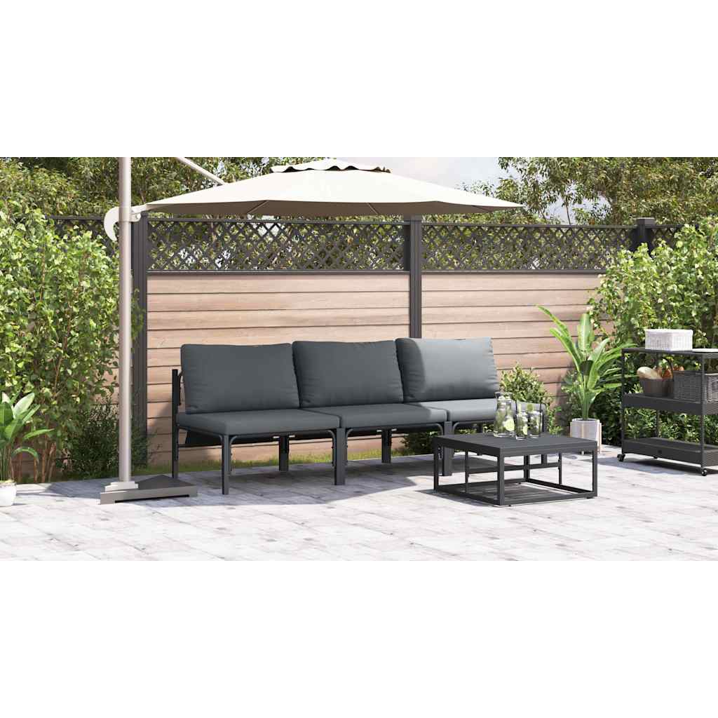 Buitenmeubelsets met kussen met kussen 3 pcs Antraciet
