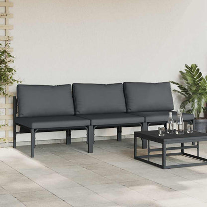 Buitenmeubelsets met kussen met kussen 3 pcs Antraciet