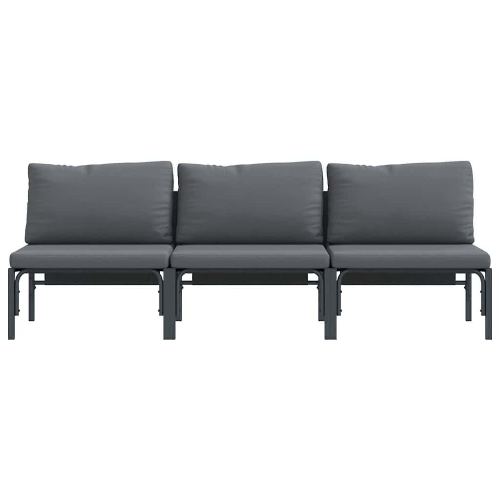 Buitenmeubelsets met kussen met kussen 3 pcs Antraciet