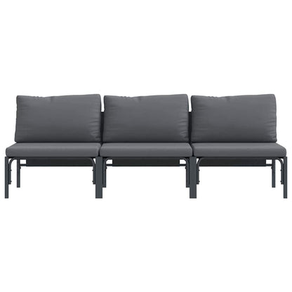 Buitenmeubelsets met kussen met kussen 3 pcs Antraciet