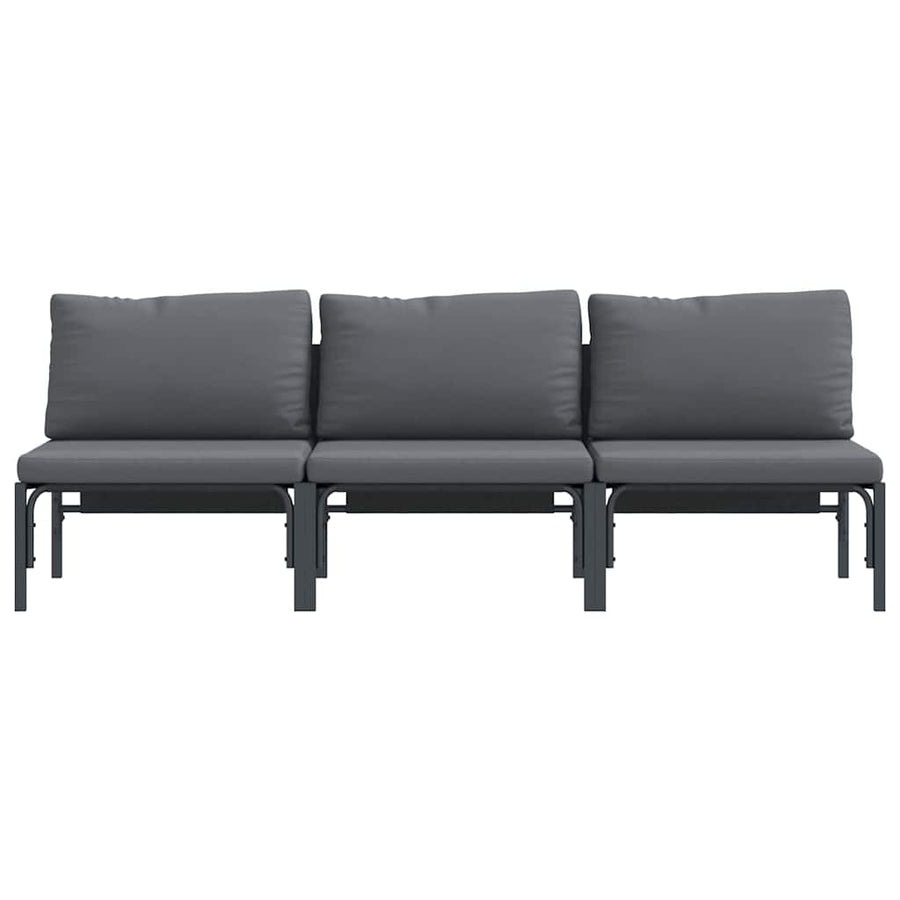 Buitenmeubelsets met kussen met kussen 3 pcs Antraciet